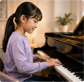 Child playing the piano