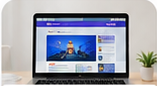 A personal website on a laptop